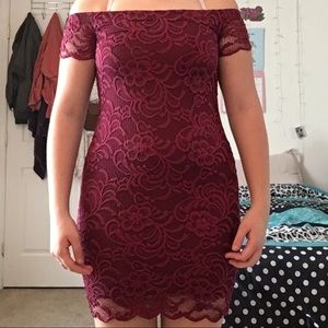 burgundy dress